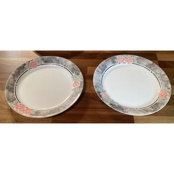 Set of 4 Corelle by Corning Silk and Roses Dinner Plates 10.25" - Picture 3 of 10